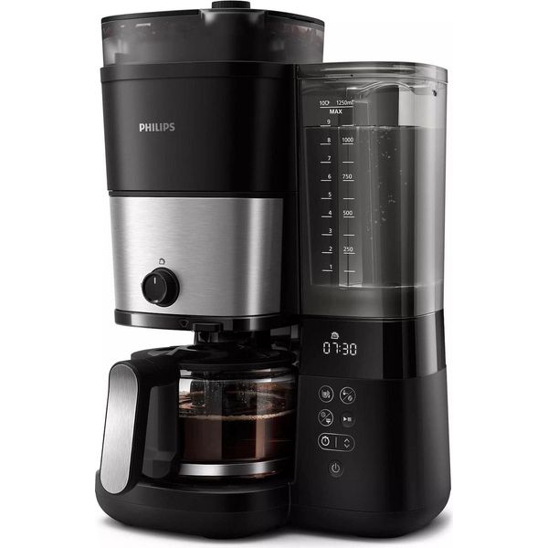 Philips Caffettiera A Filtro All-In-1 Con Macinino Integrato, Nero (HD7900/01)-image