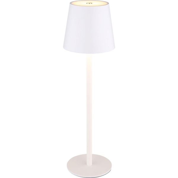 Globo Lampada Da Tavolo Led Ricaricabile Vannie, H 36 Cm, Dimmerabile, Bianco, 58438W-image