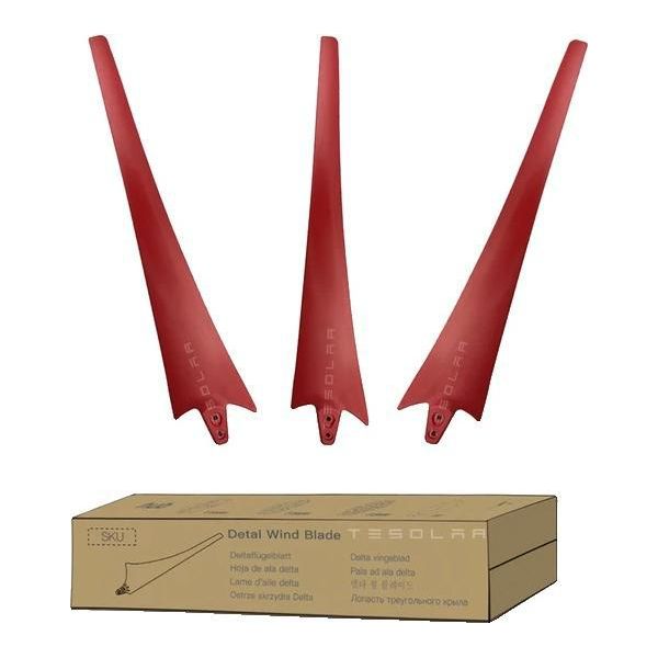 Pale Di Turbine Eoliche, Fibra Di Carbonio Ad Alta Resistenza, Nylon, Pale Rosse, 3 Pezzi-image