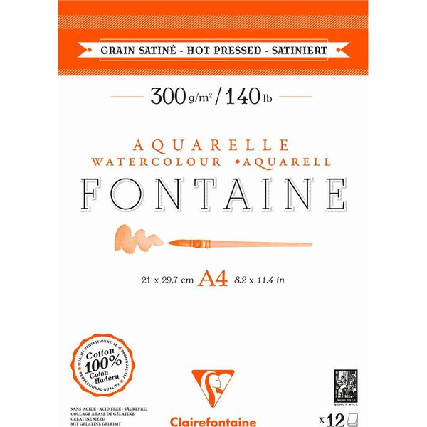 Clairefontaine 975948C Clairefontaine Aquarellblock Fontaine, Satinato, Din A4-image