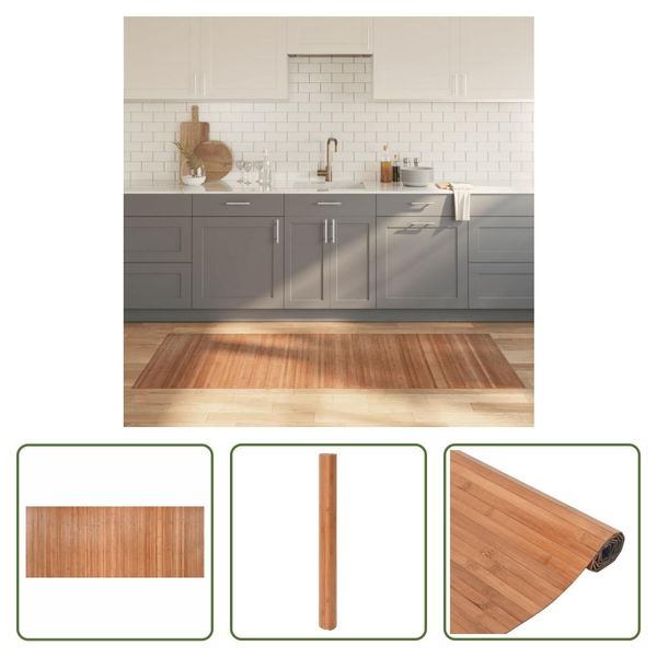 The Living Store Tappeto Rettangolare Naturale 80X200 Cm Bamboo-image