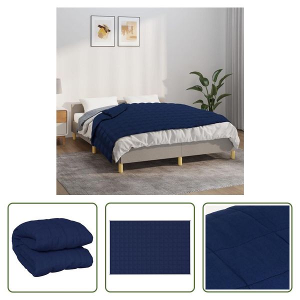 The Living Store Coperta Pesata Blu 122X183 Cm 5 Kg Tessuto-image
