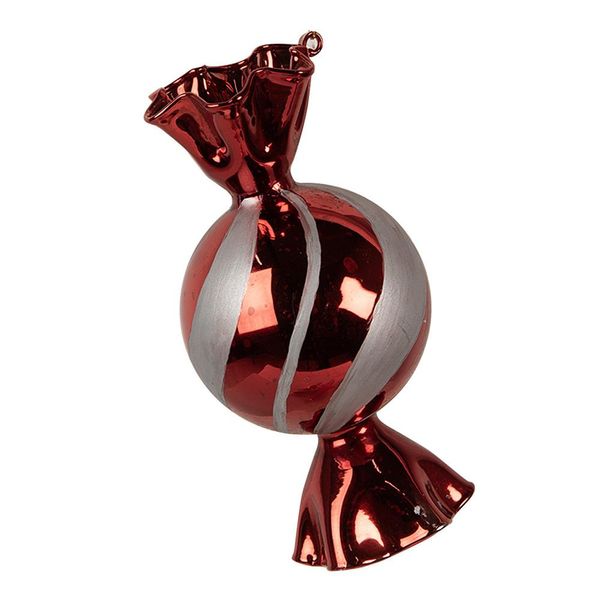 Targhetta Natalizia Clayre & Eef Ø 7X13 Cm In Vetro Rosso-image