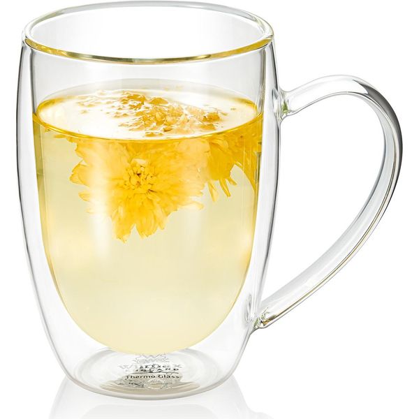 Bicchiere In Vetro A Doppia Parete Wilmax 300 Ml Resistente Al Calore WL-888740/A-image