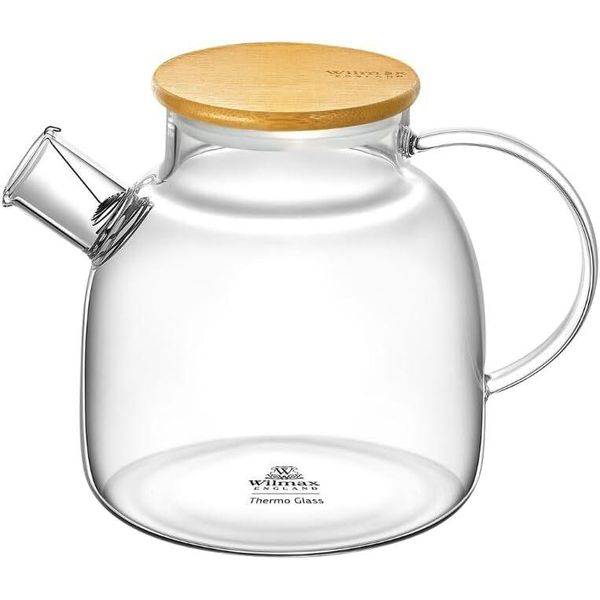 Teiera Wilmax Con Coperchio In Bambù, 1200 Ml, Vetro, WL-888826/A-image