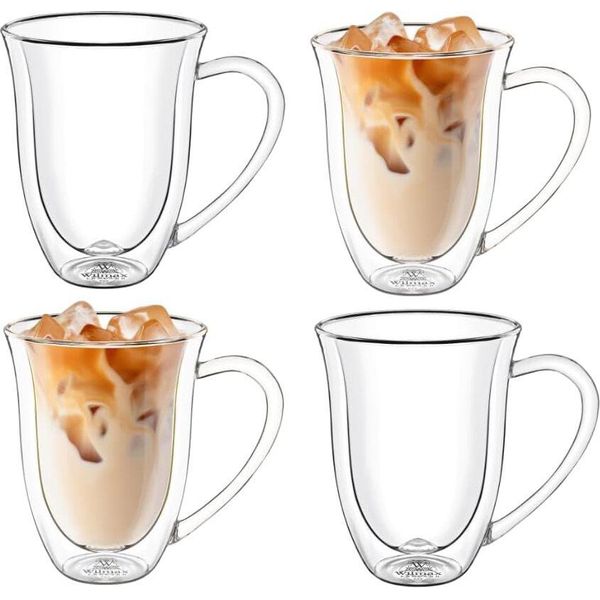 Wilmax Tazza A Doppia Parete Con Manico, 250 Ml, Set Di 4, WL-888725/A4-image