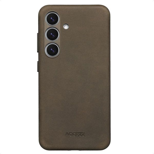 Custodia Per Samsung Galaxy S25/Samsung Galaxy S24 - Vera Pelle - Custodia Rigida/Cover Accezz - Marrone-image