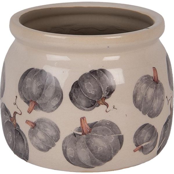 Vaso Da Fiori Clayre & Eef Ø 12X10 Cm Zucca In Ceramica Beige-image