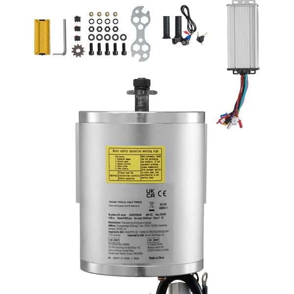 Succebuy Kit Motore Elettrico Brushless Dc Da 2000 W - 48 V, 4300 Giri/Min Con Regolatore Di Velocità-image