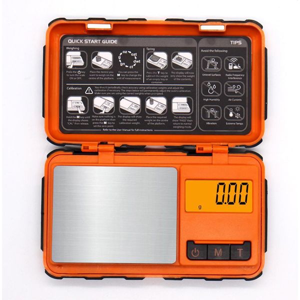 Inf Bilancia Tascabile Ad Alta Precisione - Capacità 200 G, Accuratezza 0,01 G Arancione-image