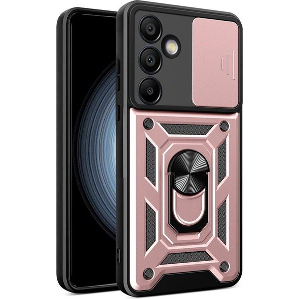 Custodia Blindata Hybrid Armor Camshield Con Supporto E Copertura Per Fotocamera Per Samsung Galaxy A26 - Rosa-image