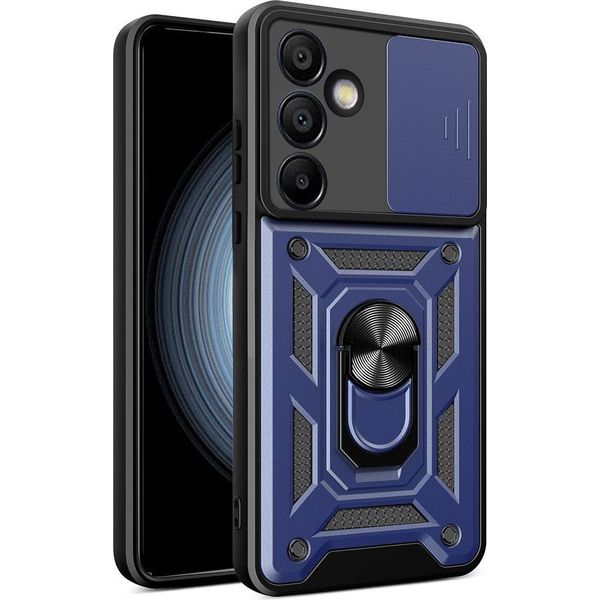 Custodia Blindata Hybrid Armor Camshield Con Supporto E Copertura Per Fotocamera Per Samsung Galaxy A26 - Blu-image
