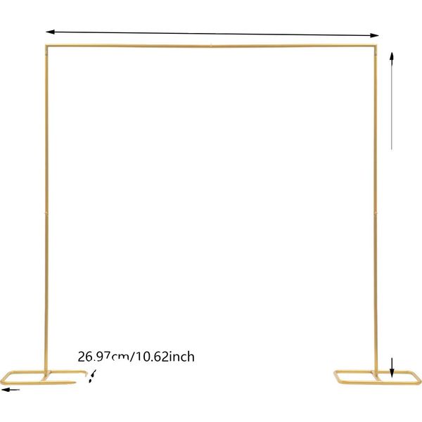 Portafiori Da Matrimonio, Design Moderno In Ferro, Autoportante, Forma Rettangolare, Oro, Xl-image