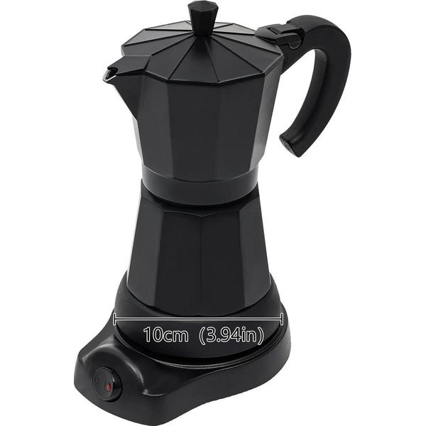 Caffettiera Moka, Capacità 300 Ml, Potenza 480 W, Design Moderno, Nero-image