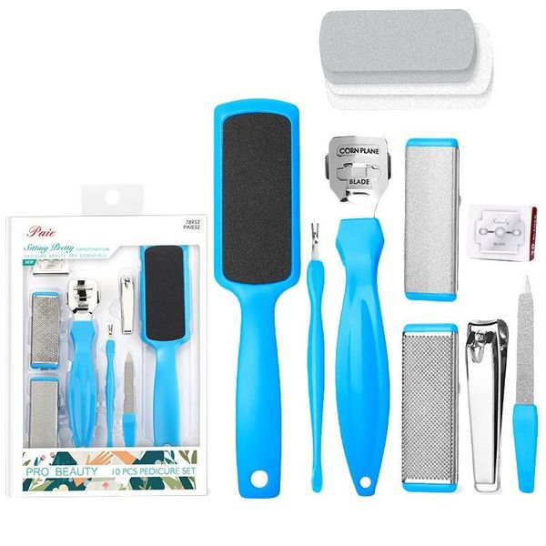 Inf Set Pedicure Da 10 Pezzi Per La Cura Dei Piedi Blu-image