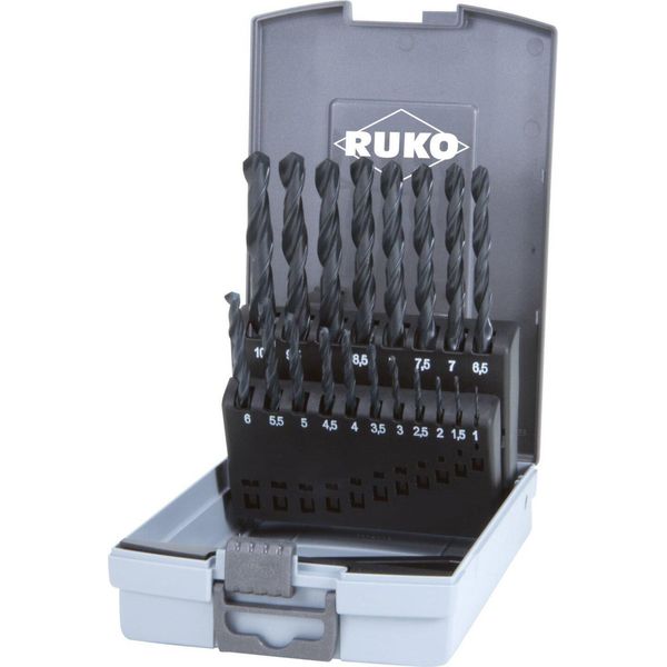 Set Di Punte Elicoidali Ruko Din 338 Tipo N Hss R In Valigetta Di Plastica (Abs)-image