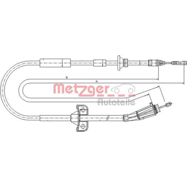 Cavo Freno A Mano Metzger 10.8065 Posteriore Sinistro Posteriore Destro Per Volvo S60 I (384)-image