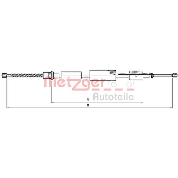 Cavo Del Freno Di Stazionamento, Freno A Tamburo Posteriore Destro Metzger Per CitroËN Zx (N2)-image