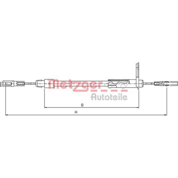 Cavo Del Freno Di Stazionamento, Posteriore Sinistro Metzger Per Mercedes E-KLASSE (W210)-image