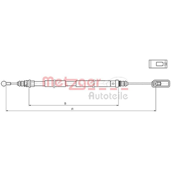 Cavo Del Freno Di Stazionamento, Posteriore Destro Metzger Per CitroËN C8 (Ea_)-image