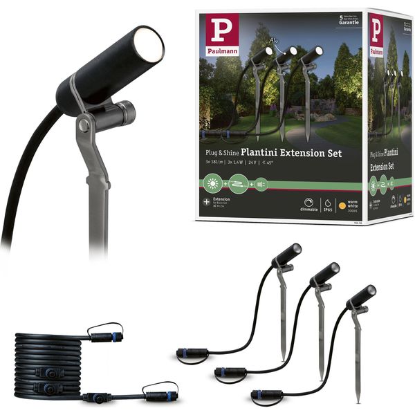 Paulmann Plug & Shine Led Faretto Da Giardino Set Di Prolunghe Plantini-image