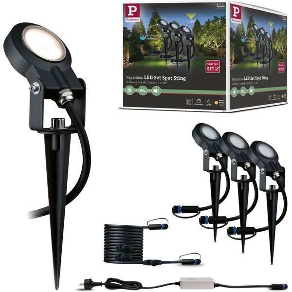 Paulmann Plug & Shine Faretto Da Giardino A Led Sting Set Base-image