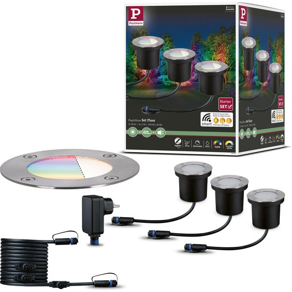 Paulmann Plug & Shine Luce Led Da Incasso A Pavimento Rgbw Set Base-image