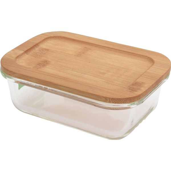 Casseruola Excellent Houseware, Vetro/Bambù, 15,5X11X5 Cm, Marrone-image