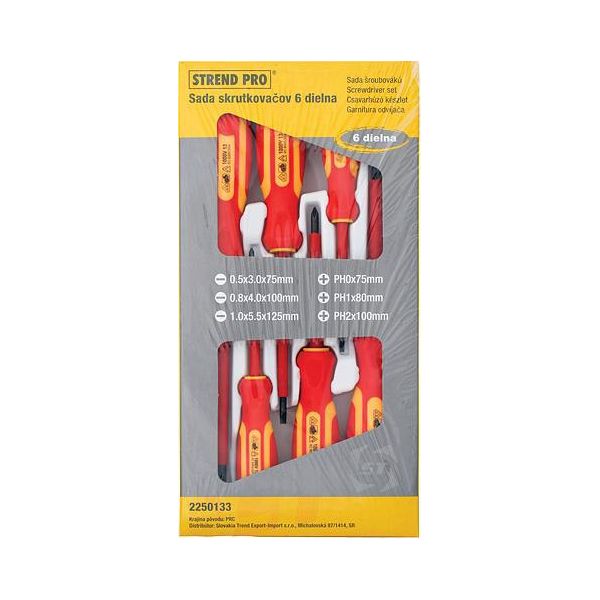 Set Di Cacciaviti Strend Pro SD0118, Vde 6 Pezzi, Piatti + Phillips, Per Elettricisti, 1000V-image