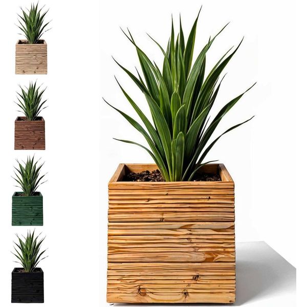 Floranica Fioriera Per Vasi In Legno 50 X 50 Cm Vaso Per Piante Quadrato Porta Piante Da Interno Ed Esterno Naturale-image