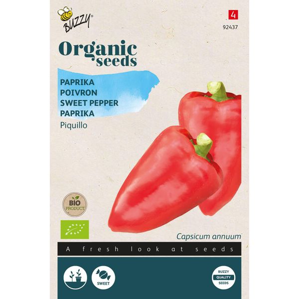 Buzzy Organic Paprika Piquillo - Semi Biologici - Circa 0,25 Gr | Buzzy_92437-image