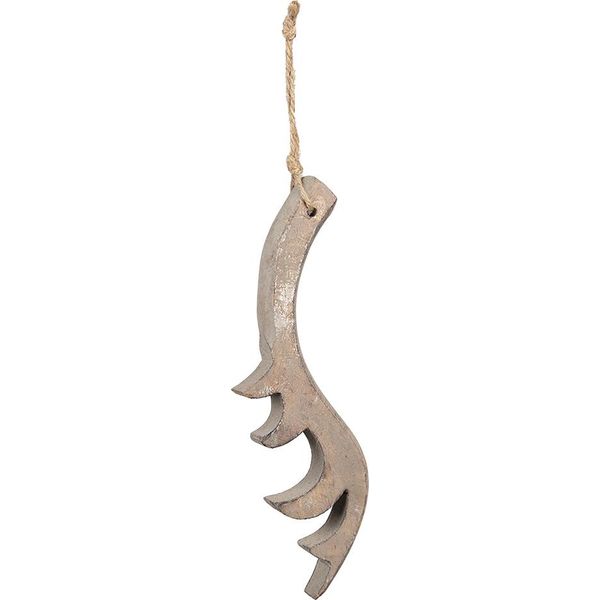 Ciondolo Natalizio Clayre & Eef Corna 9X2X28 Cm Legno Marrone-image