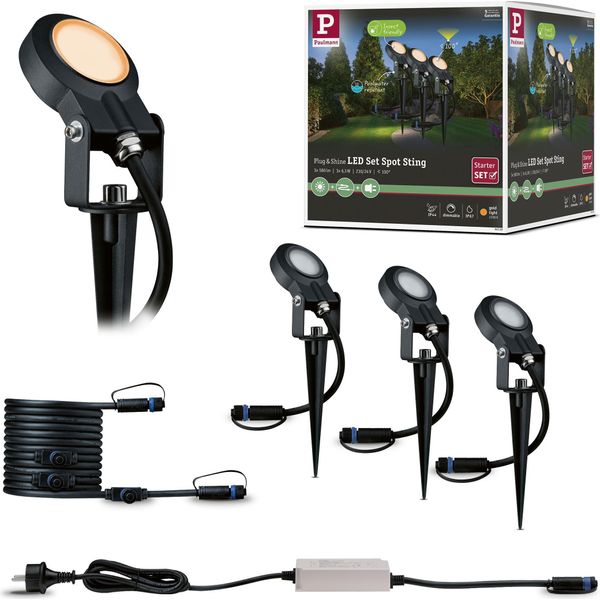 Paulmann Plug & Shine Faretto Da Giardino A Led Sting Set Di Base Insettifugo-image