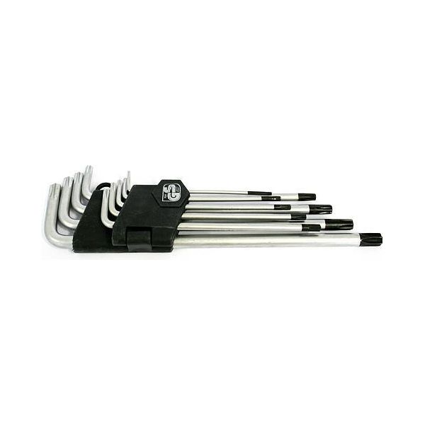 Set Di Chiavi Strend Pro HK0259, 9 Pezzi, T10-T50, Torx, A Bussola-image