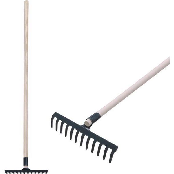 Rastrello Da Giardino Strend Pro R105, 12 Denti, Manico In Legno 1600 Mm-image