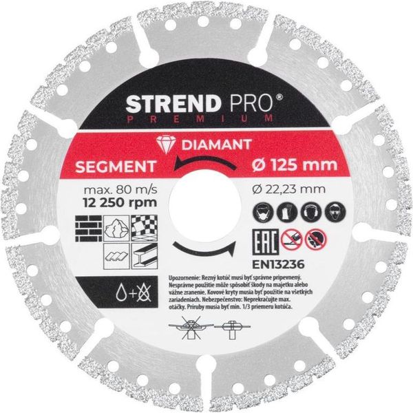 Disco Strend Pro Premium, Brasato Sottovuoto, 125 Mm, Diamantato, Da Taglio, Multiuso-image