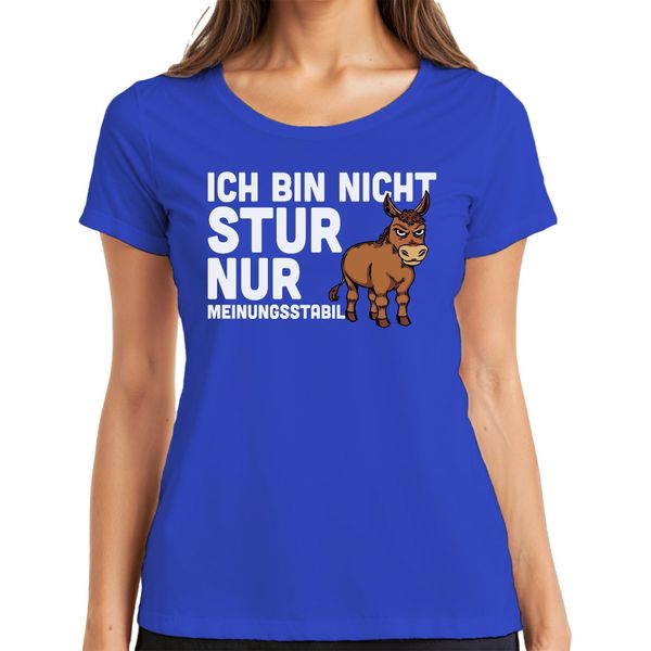 Non Testardo, Solo Supponente, Divertente Asino Che Dice Umorismo Regalo Maglietta Da Donna, Blu, Xl-image