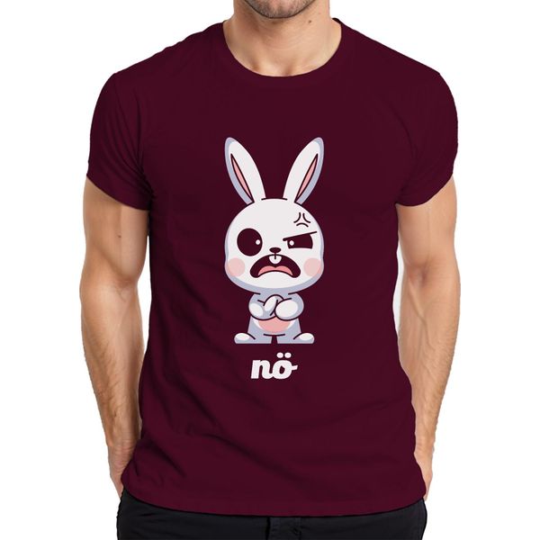 T-Shirt Da Uomo Coniglietto Carino Carino Cartone Animato Regalo Pasqua, Borgogna, L-image