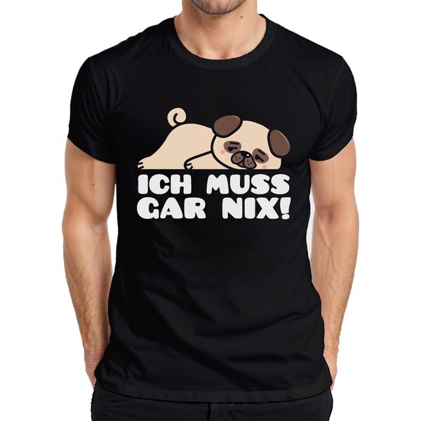 Non Devo Fare Niente Carino Carlino Che Dice Cane Amore Carlino Regalo Fan Uomo T-Shirt, Nero, Xl-image