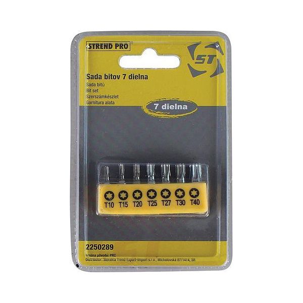 Set Di Inserti Strend Pro YF40519, 7 Pezzi, S2, T 10-15-20-25-27-30-40-image