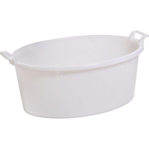 Bacinella Ics P12160, 33 Litri, 60 Cm, Bianca, Ovale, Con Manici-image