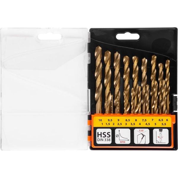 Set Di Punte Strend Pro FD032, 19 Pezzi, Tin Hss, Per Metallo-image