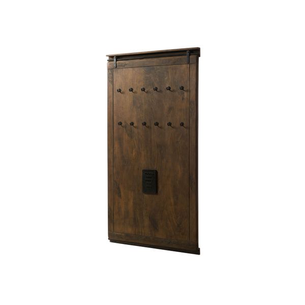 MASSIVMOEBEL24 | Wandgarderobe Mango 100X8X190 Braun Lackiert Railway #4008-image