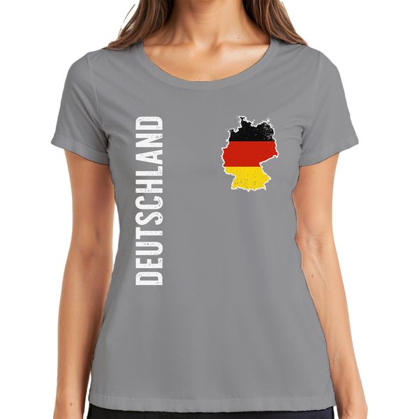 Maglietta Da Donna Germany Flag Football World Cup 2026, Grigio, L-image