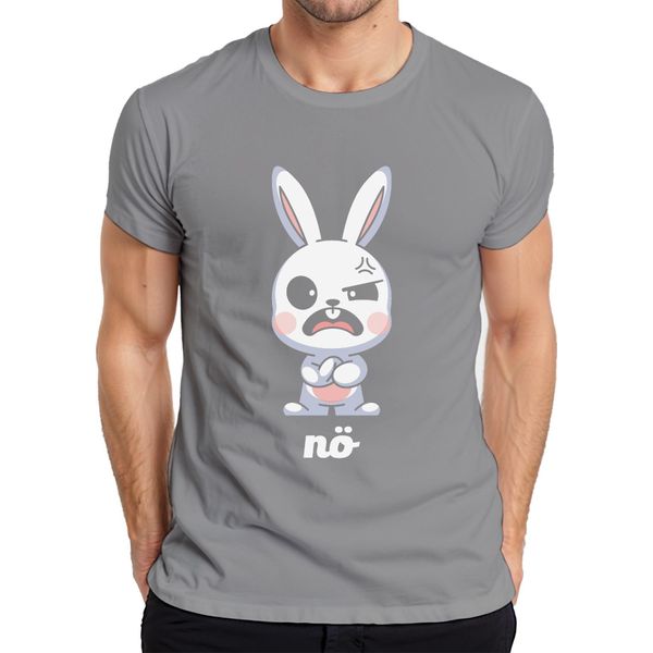 T-Shirt Da Uomo Coniglietto Carino Regalo Cartone Animato Pasqua, Grigio, S-image