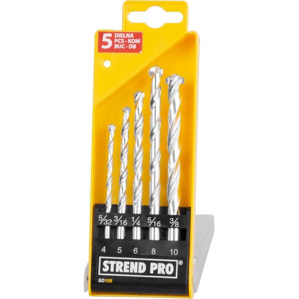 Set Di Punte Strend Pro SD105, 5 Pezzi, 4-10 Mm, Per Muratura-image