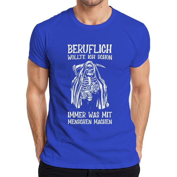 Professionalmente Volevo Lavorare Con Le Persone Maglietta Da Uomo Grim Reaper Humour Dark, Blu, M-image