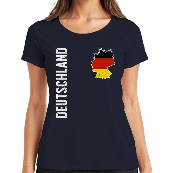Maglietta Da Donna Con Bandiera Della Germania, Coppa Del Mondo 2026, Navy, 3XL-image