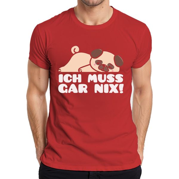 Maglietta Da Uomo Con Scritta "Non Devo Fare Niente"", Rosso, 3XL, Con Scritta ""Carlino"", Amore Per Il Cane, Fan Del Carlino"-image