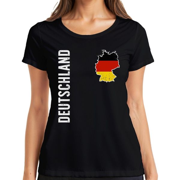 Maglietta Da Donna Germany Flag Football World Cup 2026, Nero, 3XL-image
